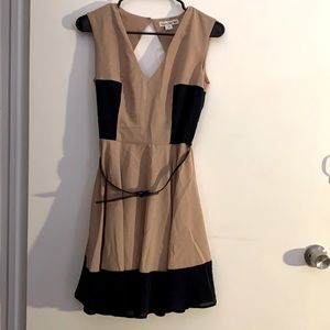 Beige/ blue navy dress